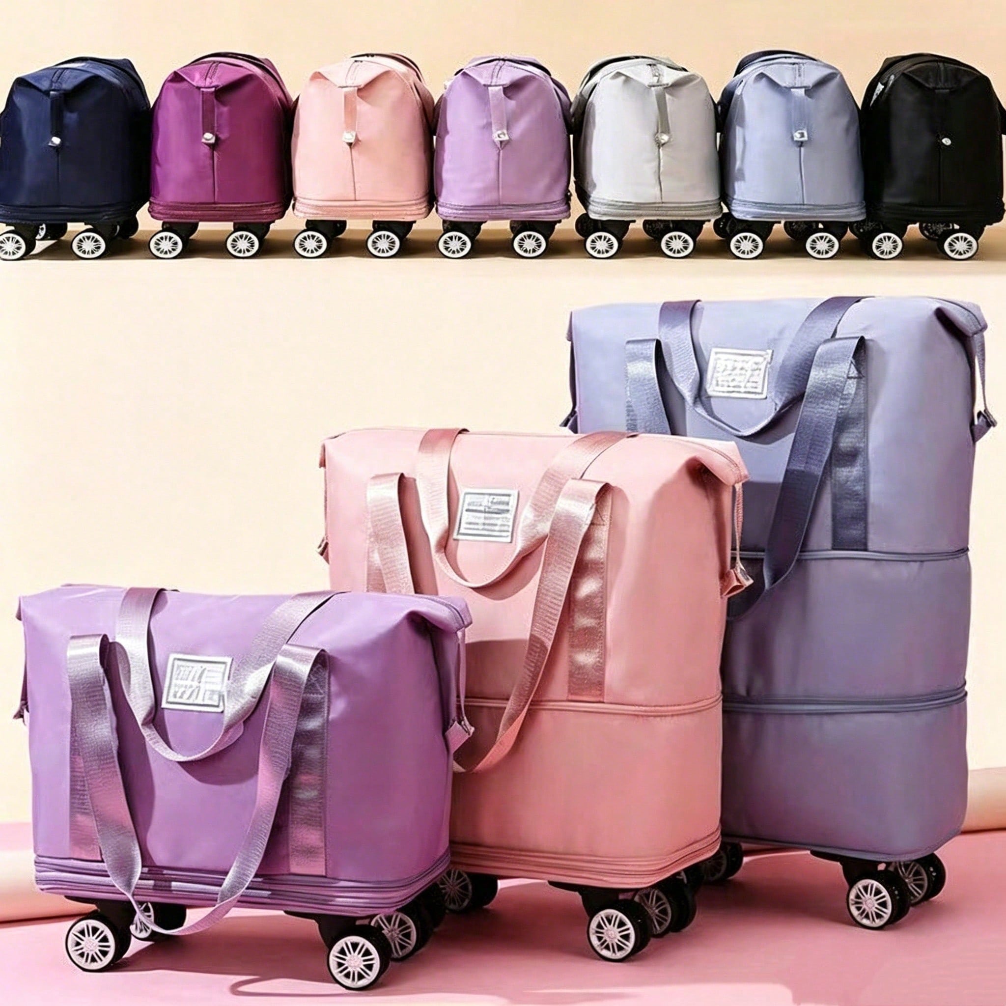 Foldable Rolling Luggage Bag - Tas Duffle yang Dapat Diperluas dan