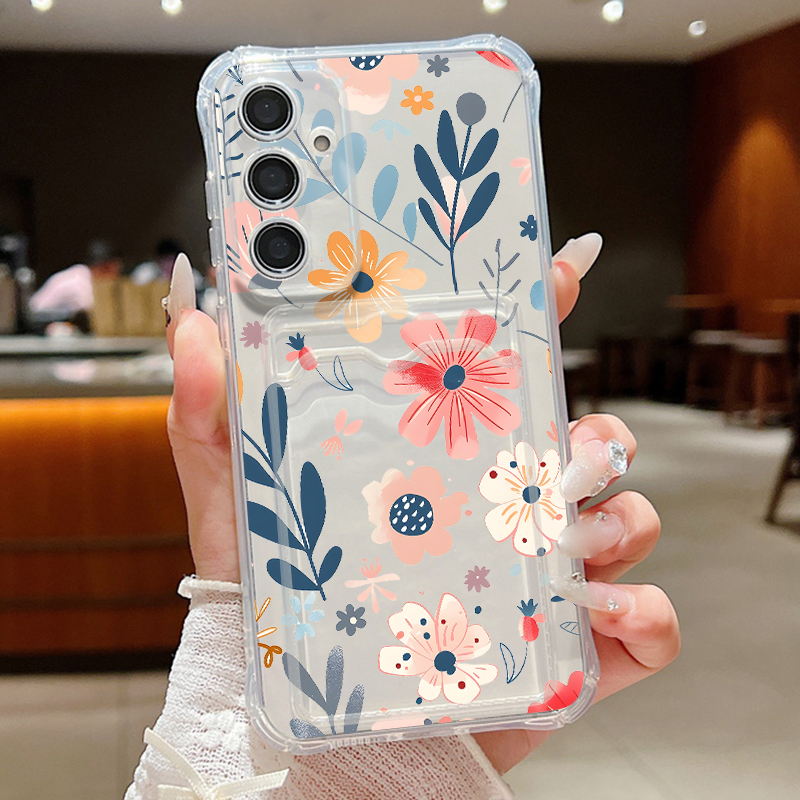 Wallets - Casing Dompet Bunga Berwarna-warni Untuk Samsung