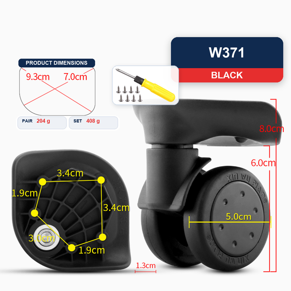 Silent Replacement Luggage Wheels - Roda Pengganti untuk Koper Paul Frank