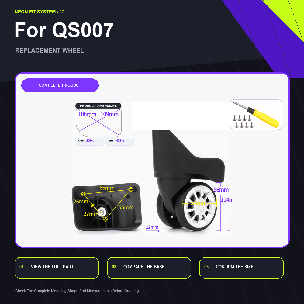 Roda Pengganti Koper yang Taha - Silent Replacement Luggage Wheels ulasan dan harga